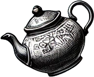 Falling kettle - creative design element in portfolio